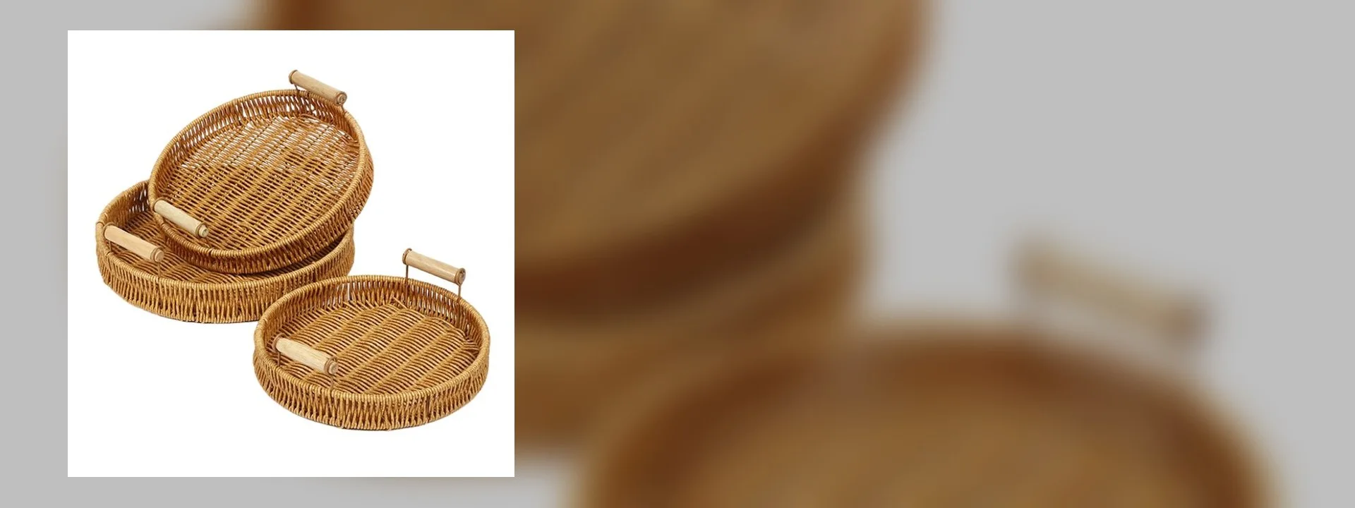 Hand-woven natural rattan handicraft banner